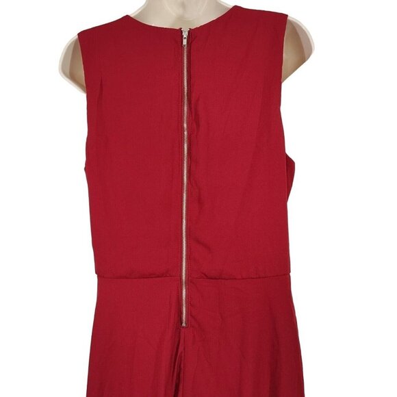 Charming Charlie Sleeveless A-line Dress Women Size L Red Exposed Zipper - Picture 4 of 5